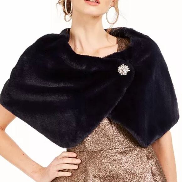 Tahari ASL Faux-Fur Black Shrug Jacket size XL - Picture 1 of 7